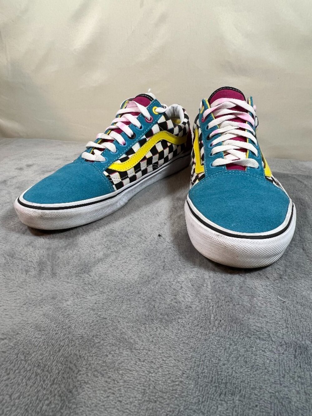 Canvas and suede sneakers Vans old skool crazy checks 10.5